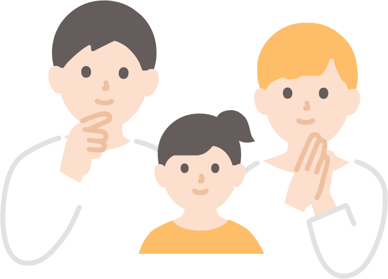 相談する家族のイラスト